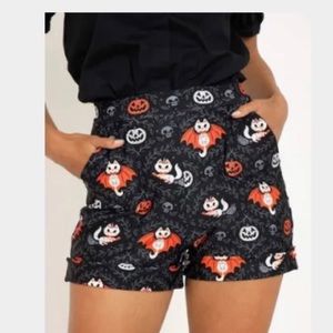 Blackmilk clothing feline spooky cuffed shorts